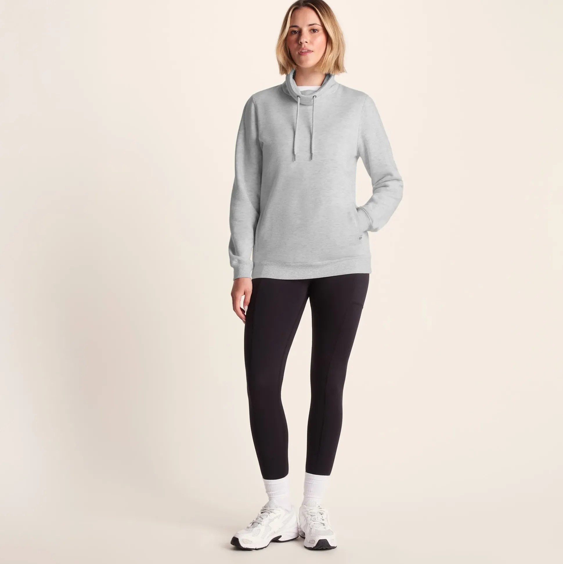 Abigail Womens Supersoft Funnel Neck Sweat - Oatmeal Marl