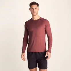 Ace Mens Long Sleeve Performance T-Shirt - Garnet Red