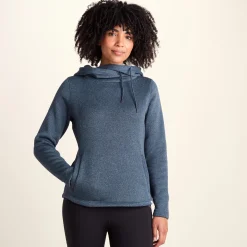 Acer Womens Oversized Supersoft Knitlook Fleece Hoody - Smokey Blue Melange