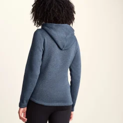 Acer Womens Oversized Supersoft Knitlook Fleece Hoody - Smokey Blue Melange
