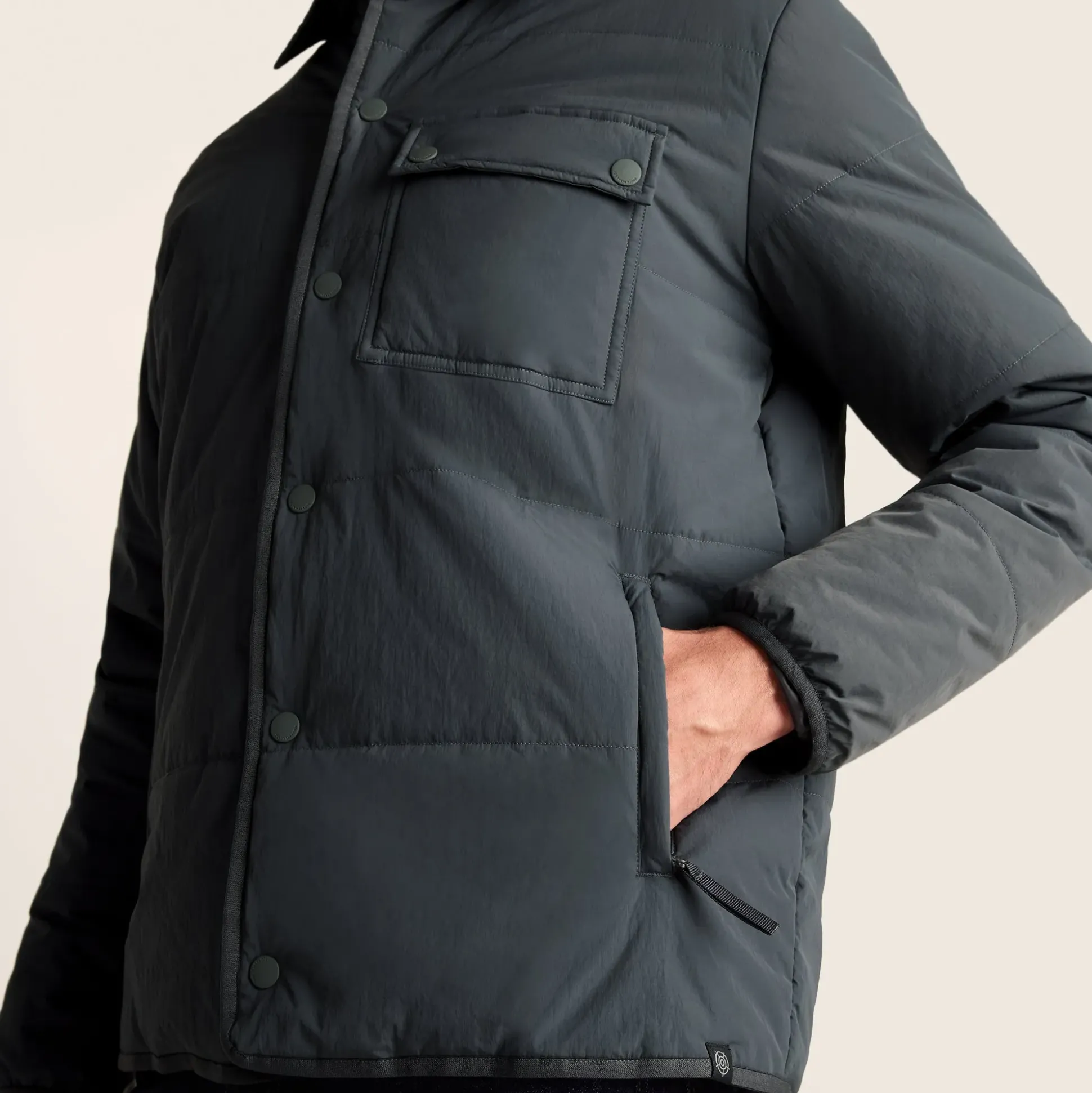 Adamson Mens Shower Resistant Insulated Shacket - Deep Slate