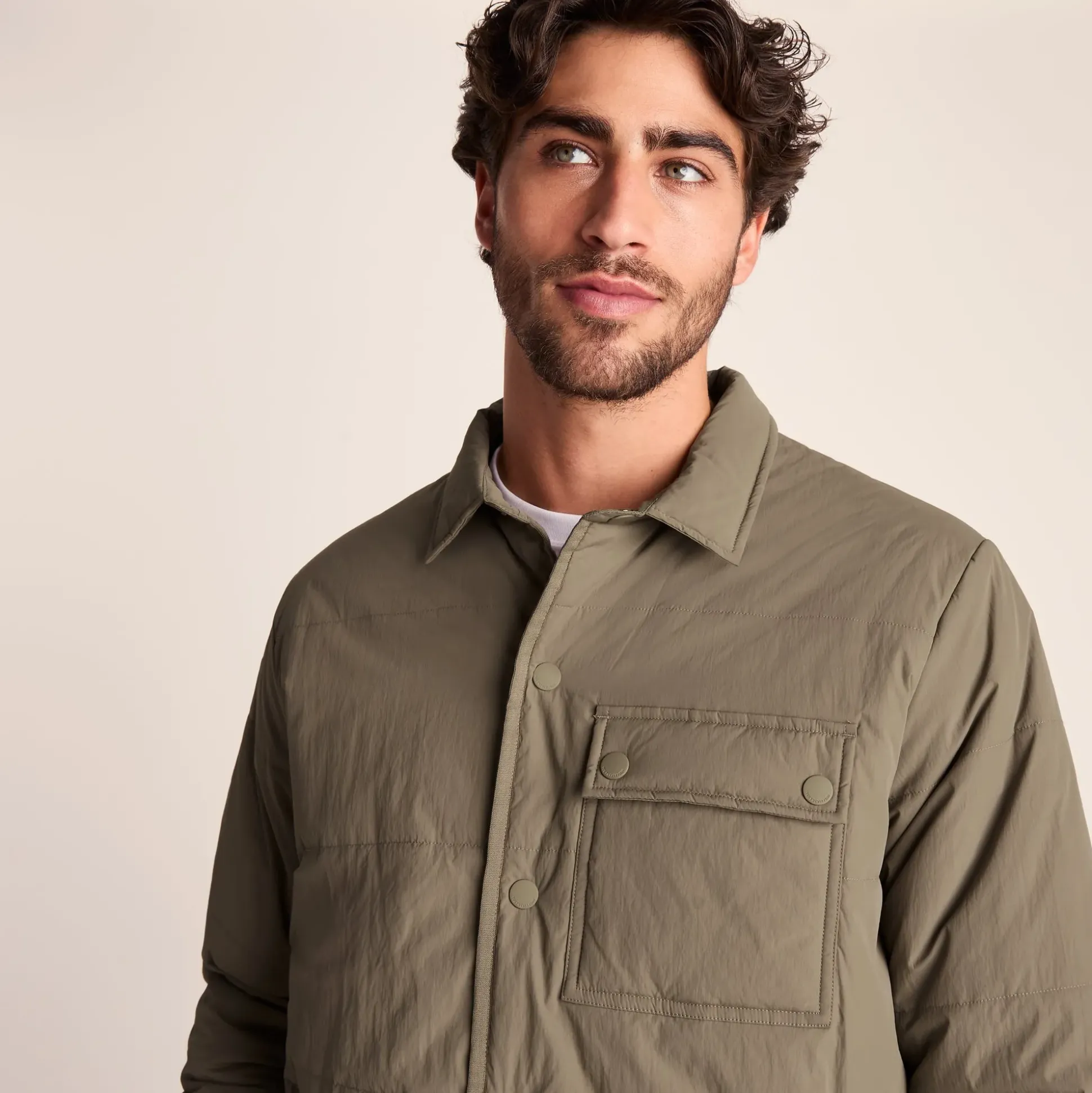 Adamson Mens Shower Resistant Insulated Shacket - Mushroom