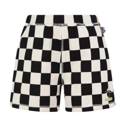 Afrino Kids Shaun the Sheep Sweatshort - Black Woolly Checkerboard