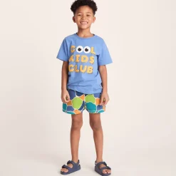 Afrino Kids Shaun the Sheep Sweatshort - Lime Cloud Print