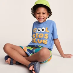 Afrino Kids Shaun the Sheep Sweatshort - Lime Cloud Print