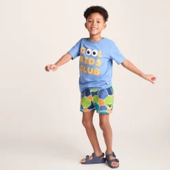 Afrino Kids Shaun the Sheep Sweatshort - Lime Cloud Print