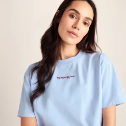 Agnes Womens Relaxed Fit Supersoft Premium T-Shirt - Ash Blue