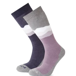 Allevard Womens Ski Socks - Lavender Grey/Oxford Blue