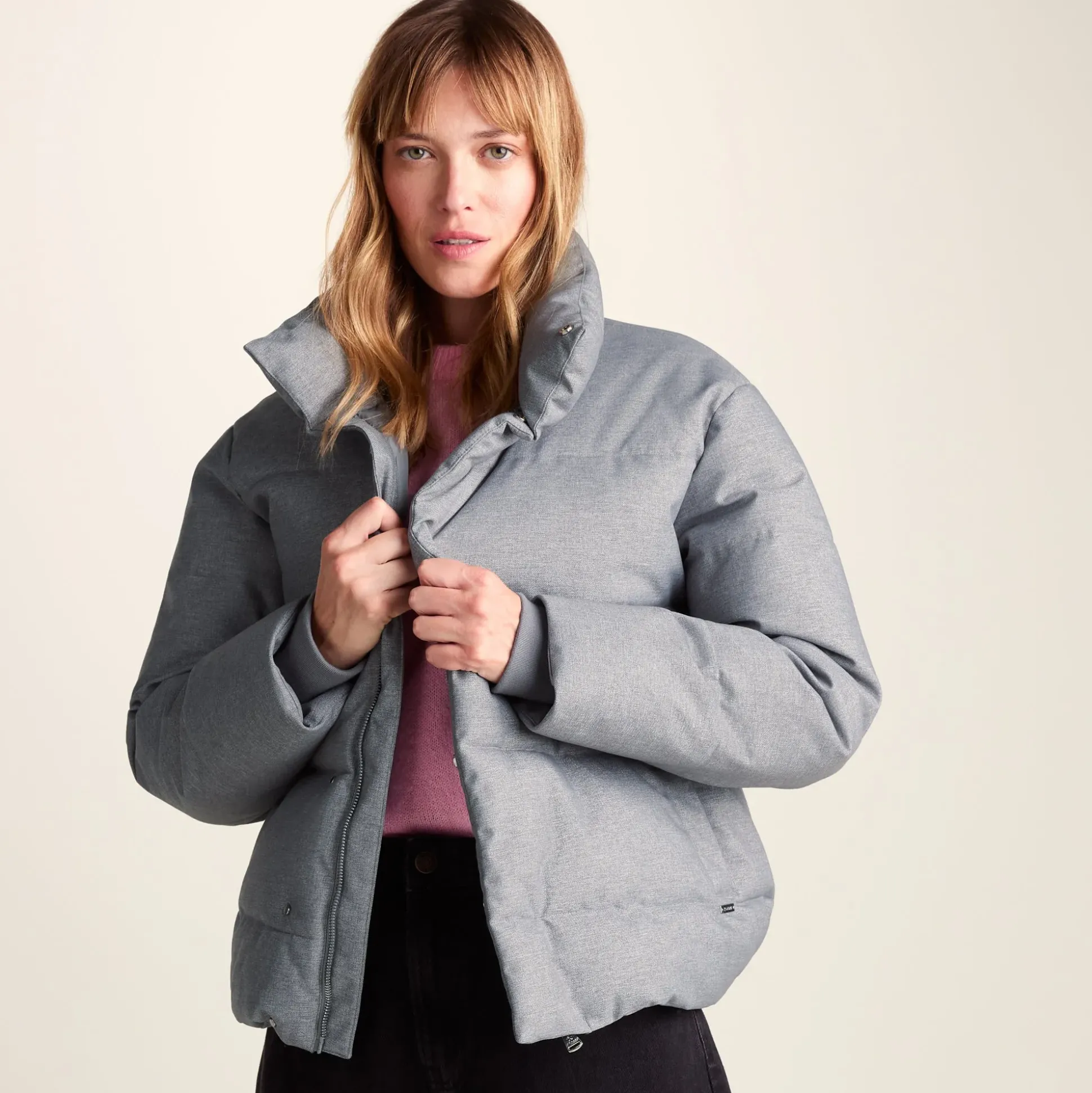 Allitt Womens Short Insulated Padded Jacket - Ice Grey Melange