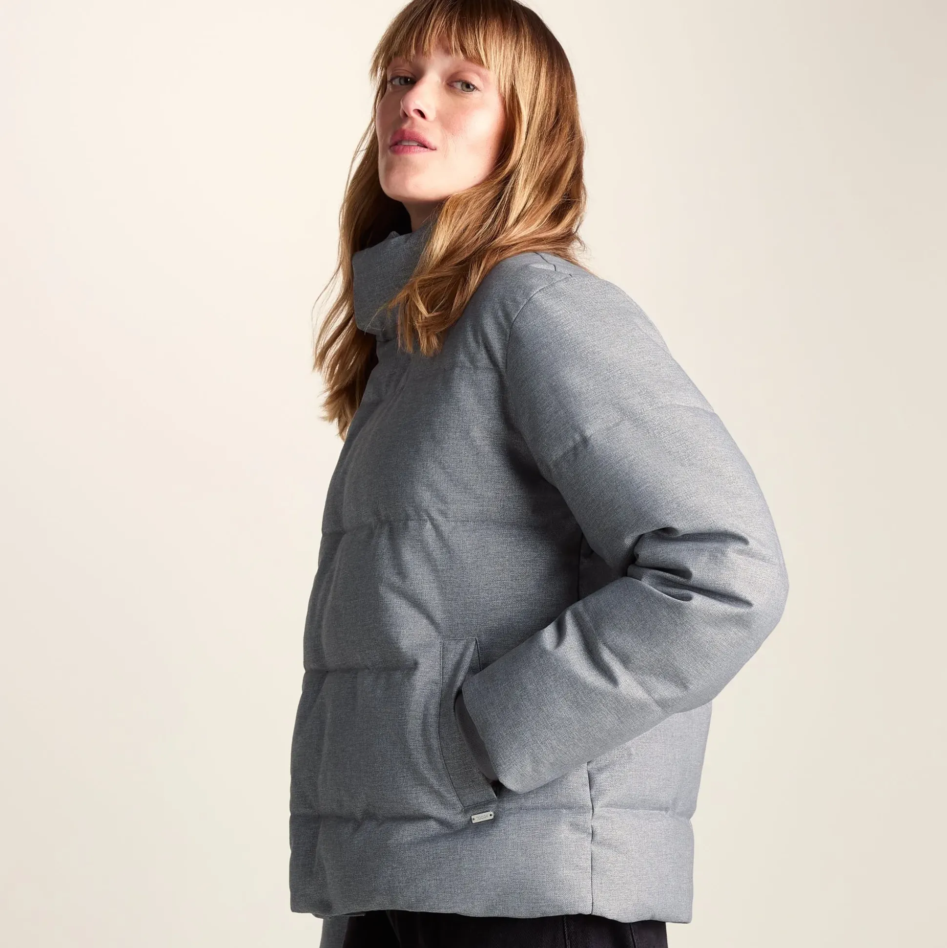 Allitt Womens Short Insulated Padded Jacket - Ice Grey Melange