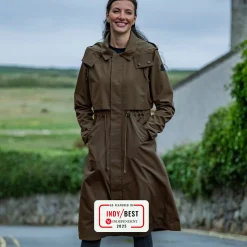 Alva Womens Waterproof Trench Coat - Khaki