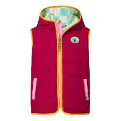 Ancon Shaun the Sheep Kids Insulated Quilted Gilet Microfleece Lining - Beetroot Red