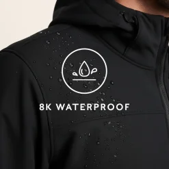 Andro Mens Hooded Waterproof Softshell Jacket - Black