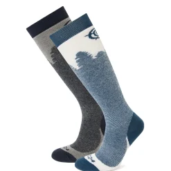 Aprica 2 Pack Womens Ski Sock - Dark Indigo/Jewel Blue