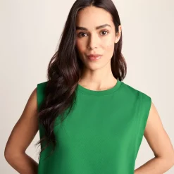 April Womens 100% Cotton Supersoft Boxy Fit Vest - Sage