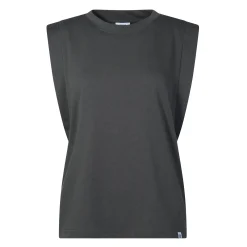 April Womens 100% Cotton Supersoft Boxy Fit Vest - Deep Slate
