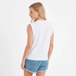 April Womens 100% Cotton Supersoft Boxy Fit Vest - Optic White