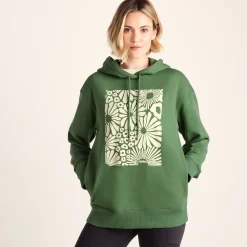 Aria Womens Supersoft Relaxed Fit Hoody - Dark Matcha