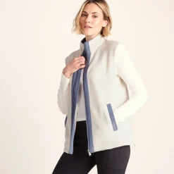 Arrad Womens Relaxed Fit Microfleece Gilet - Vanilla