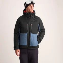 Avoriaz Mens Performance Waterproof Insulated Ski Jacket - Black/Fjord Blue