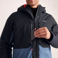 Avoriaz Mens Performance Waterproof Insulated Ski Jacket - Black/Fjord Blue