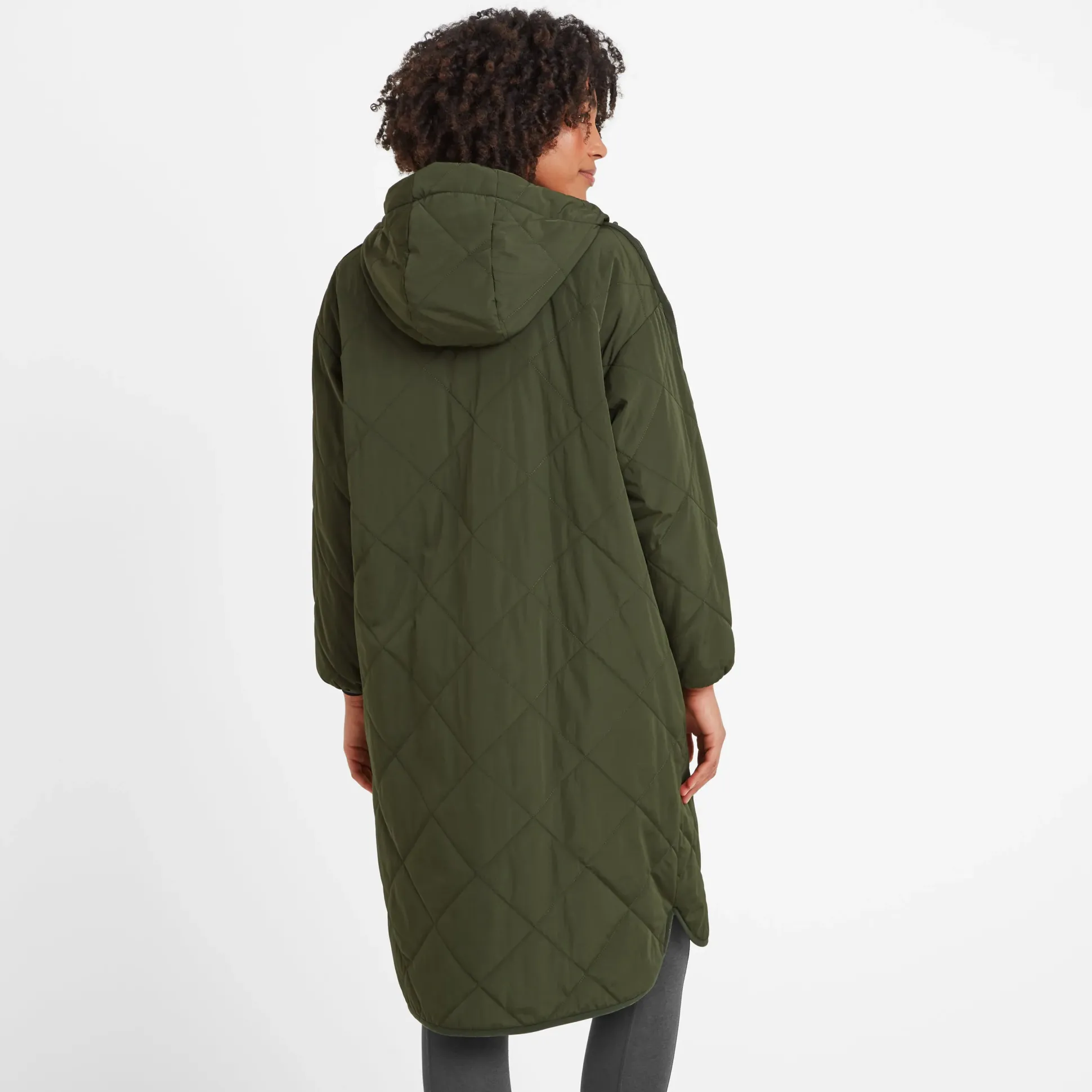 Banton Womens Oversized Shower Resistant Insulated Jacket - Dark Green