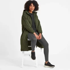 Banton Womens Oversized Shower Resistant Insulated Jacket - Dark Green