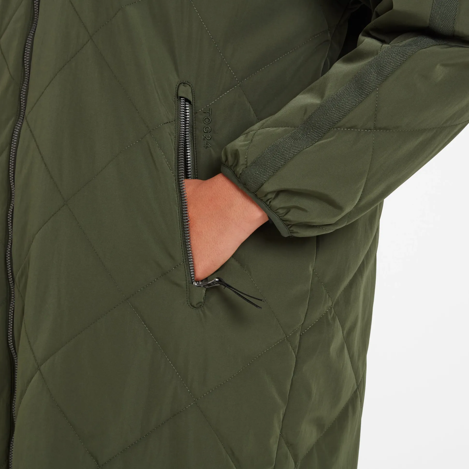 Banton Womens Oversized Shower Resistant Insulated Jacket - Dark Green