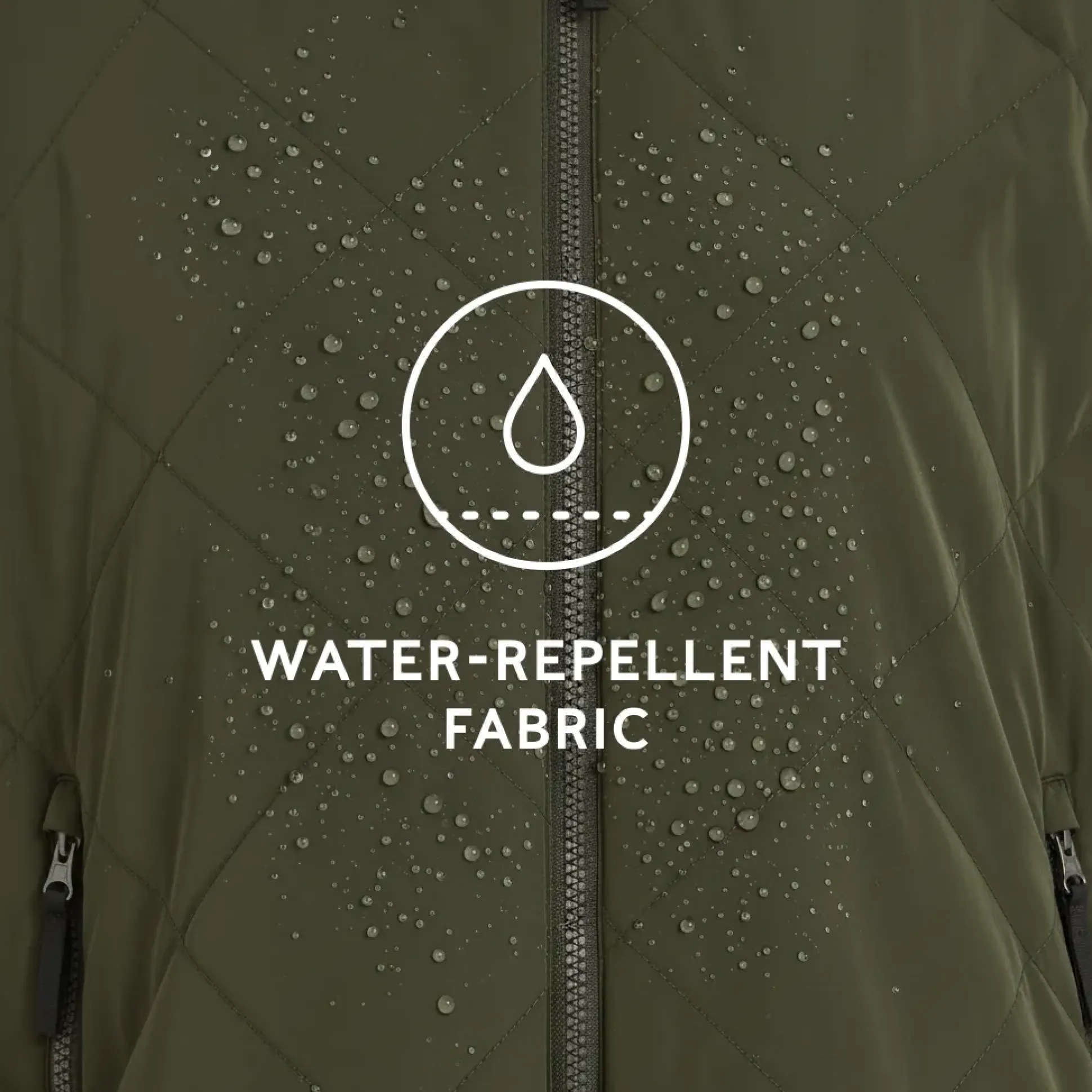 Banton Womens Oversized Shower Resistant Insulated Jacket - Dark Green