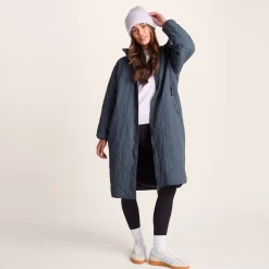 Banton Womens Oversized Shower Resistant Insulated Jacket - Washed Blue