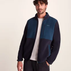 Banwell Mens Microfleece Jacket - Dark Indigo/Petrol Green
