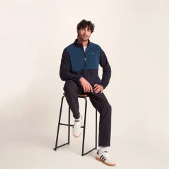 Banwell Mens Microfleece Jacket - Dark Indigo/Petrol Green
