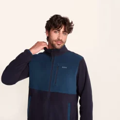 Banwell Mens Microfleece Jacket - Dark Indigo/Petrol Green