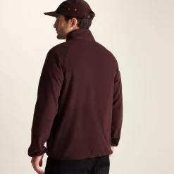 Barker Mens Midweight Microfleece Half Zip Pullover - Deep Brown