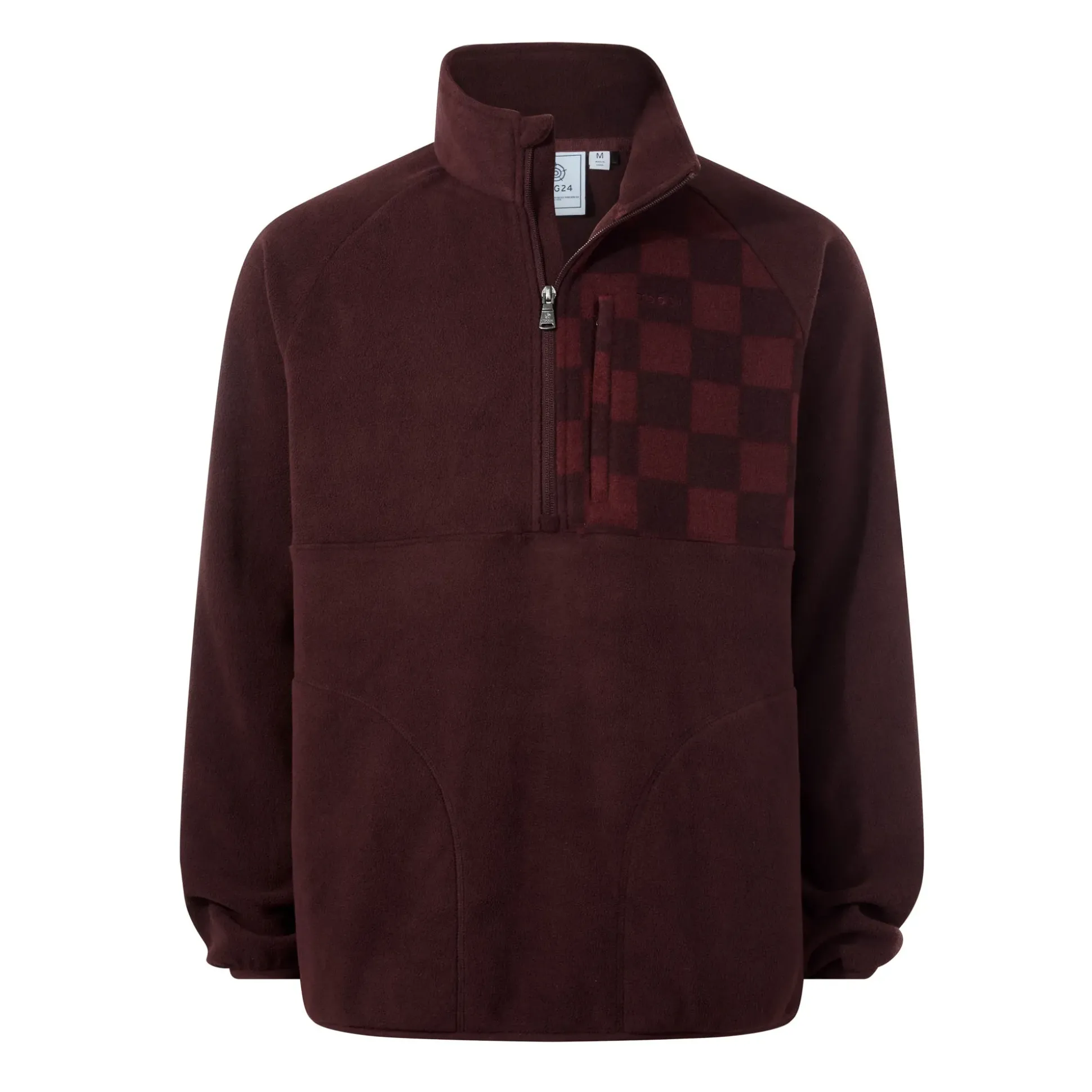 Barker Mens Midweight Microfleece Half Zip Pullover - Deep Brown