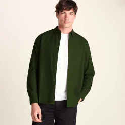 Barry Mens Long Sleeved Cotton Oxford Shirt - Leaf Green