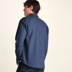 Barry Mens Long Sleeved Cotton Oxford Shirt - Smokey Blue