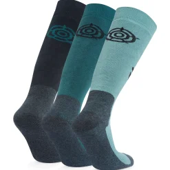 Bergenz 3 Pack Mens Ski Socks - Black/Dark Turquoise/Steel Teal