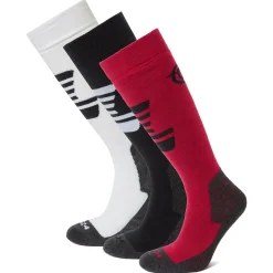 Bergenz 3 Pack Womens Ski Socks - Black/Dark Pink/Optic White