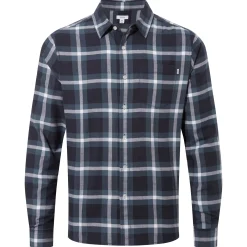 Bertram Mens Long Sleeve Cotton Flannel Shirt - Arctic Blue Check