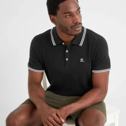 Biston Mens 100% Cotton Pique Polo Shirt - Black