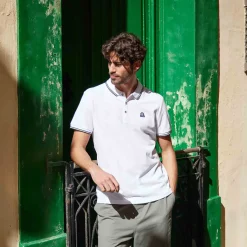 Biston Mens 100% Cotton Pique Polo Shirt - Optic White
