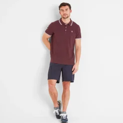 Biston Mens 100% Cotton Pique Polo Shirt - Deep Port
