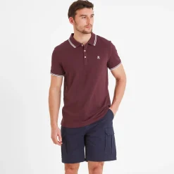 Biston Mens 100% Cotton Pique Polo Shirt - Deep Port
