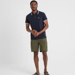 Biston Mens 100% Cotton Pique Polo Shirt - Dark Indigo