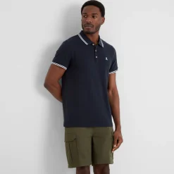 Biston Mens 100% Cotton Pique Polo Shirt - Dark Indigo
