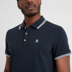Biston Mens 100% Cotton Pique Polo Shirt - Dark Indigo