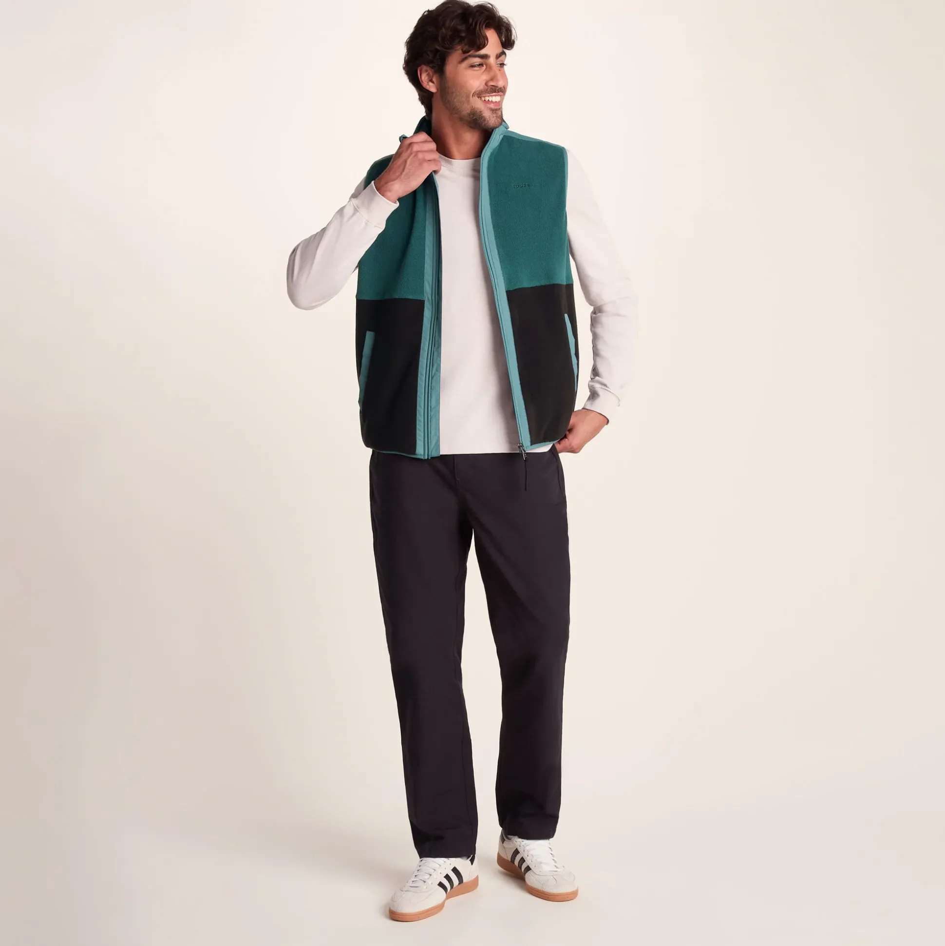 Boltby Mens Relaxed Fit Microfleece Gilet - Hydro Blue/Black