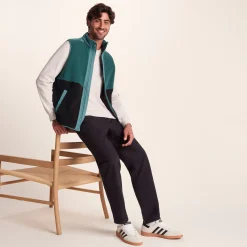 Boltby Mens Relaxed Fit Microfleece Gilet - Hydro Blue/Black