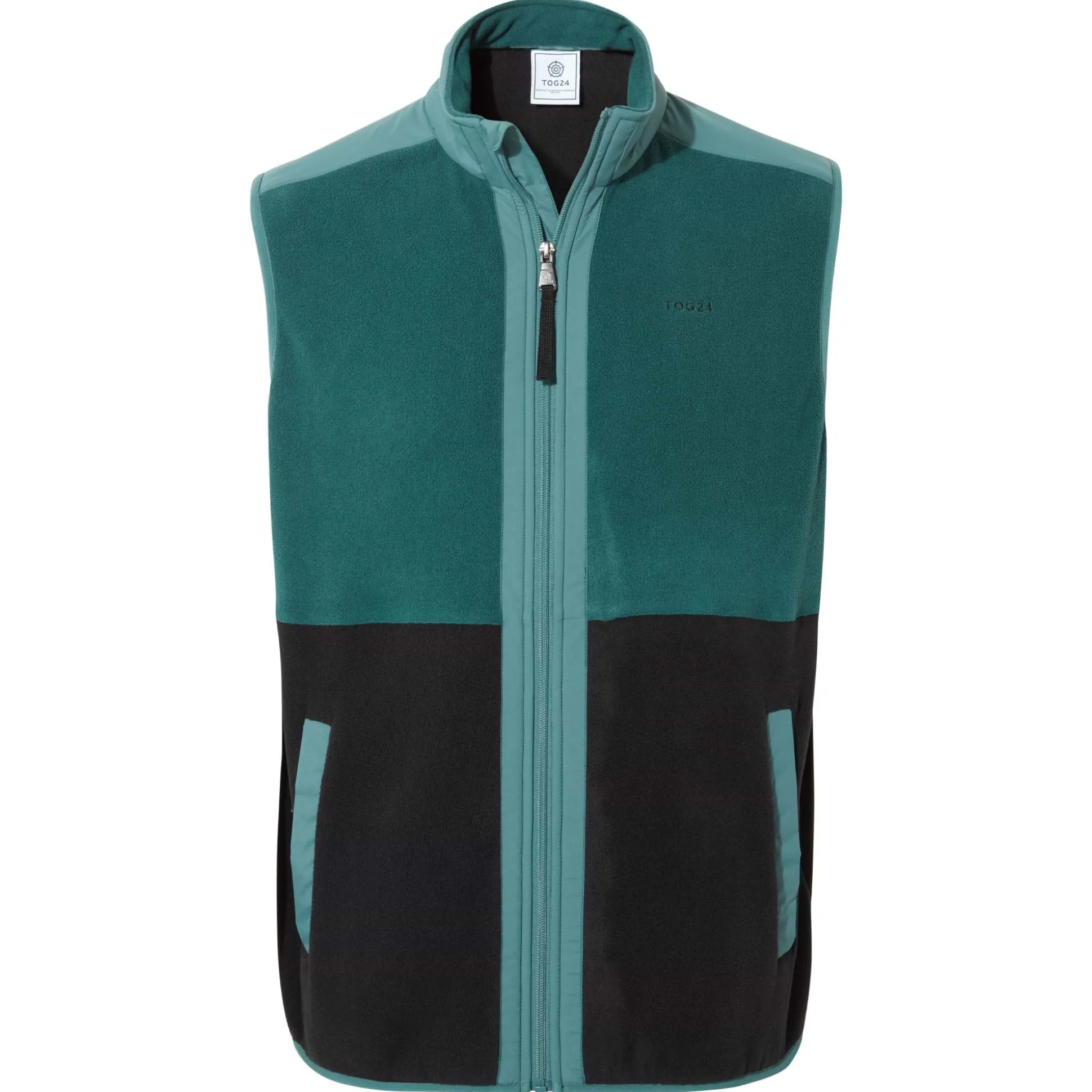 Boltby Mens Relaxed Fit Microfleece Gilet - Hydro Blue/Black